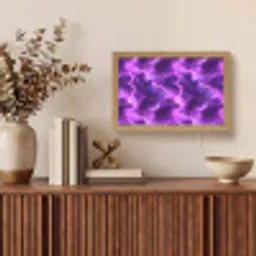 Paars - Bliksem - Wolken Light Box met kabel (Tafellamp) klein 924 -sfeer2
