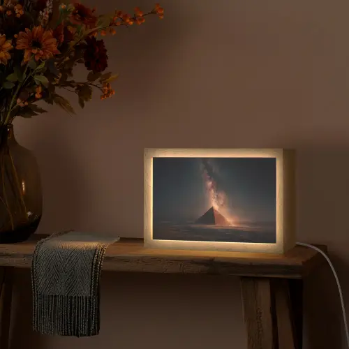 Piramide - Woestijn - Licht Light Box met kabel (Tafellamp) klein -sfeer4