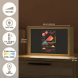 Piramides - Cirkels - Neonkleuren - Geometrisch Light Box met kabel (Tafellamp) klein -USP_EN