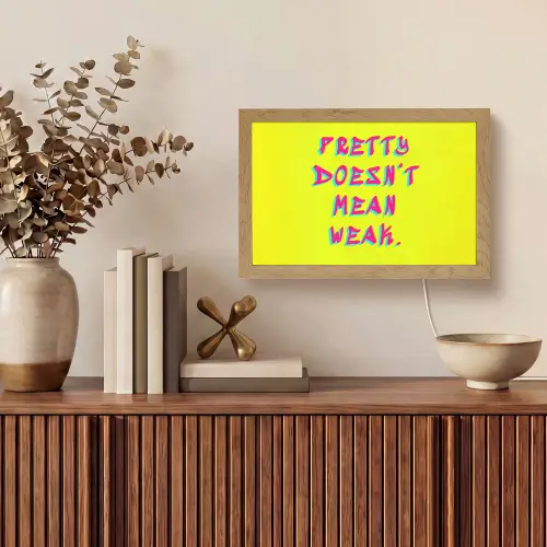 Quote - Minimalistisch - Kleurrijk Light Box met kabel (Tafellamp) klein -sfeer2