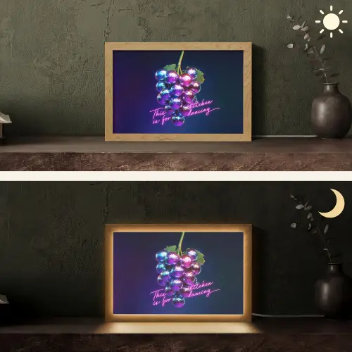 Quote - Neon - Disco - Druiven Light Box met kabel (Tafellamp) klein -sfeer3