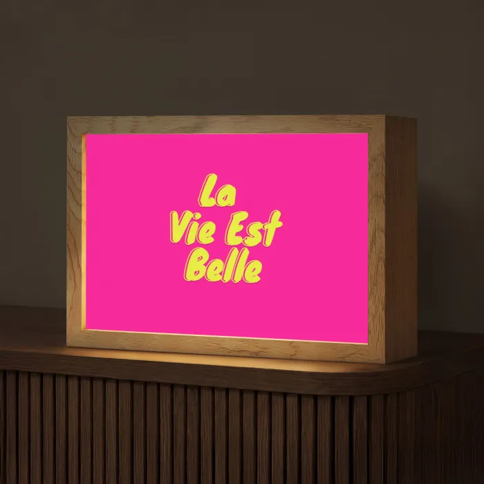 Quote - Retro - Roze Light Box met kabel (Tafellamp) klein -z3d_website