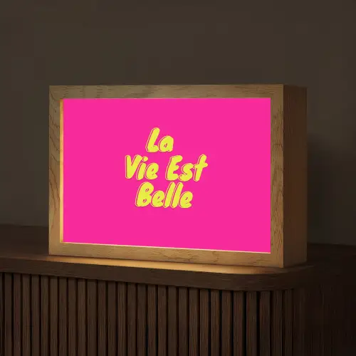 Quote - Retro - Roze Light Box met kabel (Tafellamp) klein -z3d_website