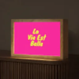 Quote - Retro - Roze Light Box met kabel (Tafellamp) klein -z3d_website