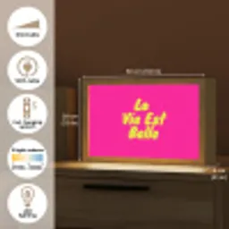 Quote - Retro - Roze Light Box met kabel (Tafellamp) klein -USP_EN