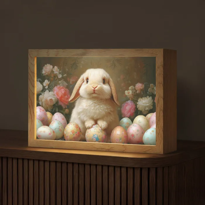 Konijn - Paaseieren - Stilleven Light Box met kabel (Tafellamp) klein -z3d_website