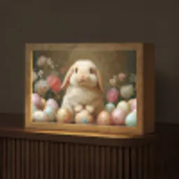 Konijn - Paaseieren - Stilleven Light Box met kabel (Tafellamp) klein -z3d_website