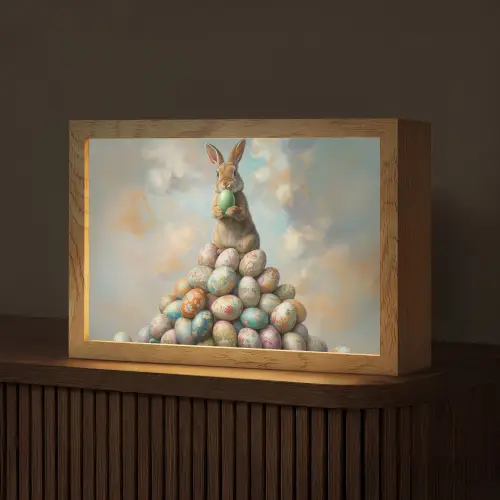 Konijn - Eieren - Kleurrijk Light Box met kabel (Tafellamp) klein -z3d_website