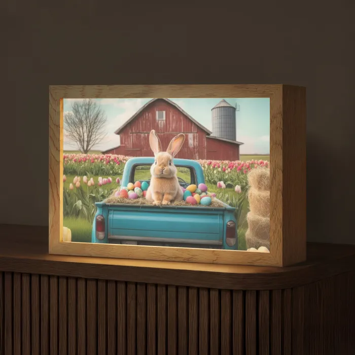 Konijn - Boerderij - Eieren Light Box met kabel (Tafellamp) klein -z3d_website