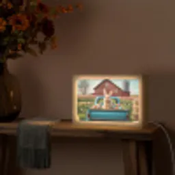 Konijn - Boerderij - Eieren Light Box met kabel (Tafellamp) klein -sfeer4