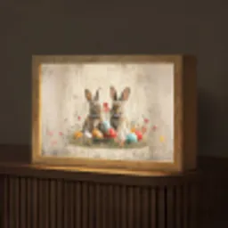 Konijnen - Bloemen - Eieren Light Box met kabel (Tafellamp) klein -z3d_website
