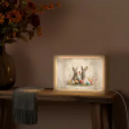 Konijnen - Bloemen - Eieren Light Box met kabel (Tafellamp) klein -sfeer4