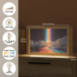 Regenboog - Verticaal - Sterrenhemel - Wolken Light Box met kabel (Tafellamp) klein -USP_EN