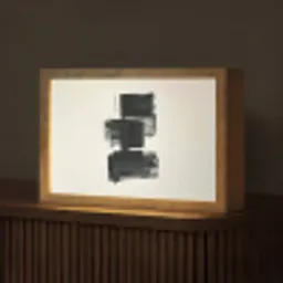 Rechthoeken - Penseelstreken - Abstract - Zwart Light Box met kabel (Tafellamp) klein -z3d_website