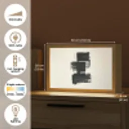Rechthoeken - Penseelstreken - Abstract - Zwart Light Box met kabel (Tafellamp) klein -USP_EN