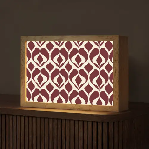 Rood - Druppelpatroon - Grafisch Light Box met kabel (Tafellamp) klein 924 -z3d_website