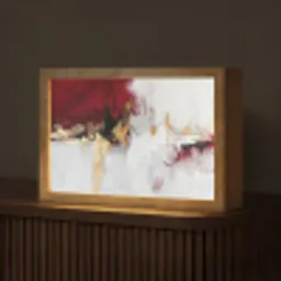 Rood - Marmer - Abstract - Goud - Modern Light Box met kabel (Tafellamp) klein -z3d_website