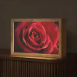 Rood - Roos - Romantisch Light Box met kabel (Tafellamp) klein -z3d_website