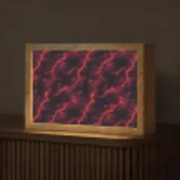 Rood - Onweer - Bliksem - Wolken Light Box met kabel (Tafellamp) klein 924 -z3d_website