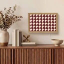 Rood - Tegelpatroon - Crème Light Box met kabel (Tafellamp) klein 924 -sfeer2