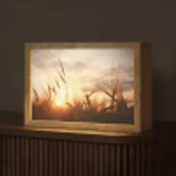 Riet - Gras - Zonsondergang - Natuur - Horizon Light Box met kabel (Tafellamp) klein -z3d_website