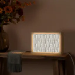 Reliëf - Structuur - Wit Light Box met kabel (Tafellamp) klein 924 -sfeer4
