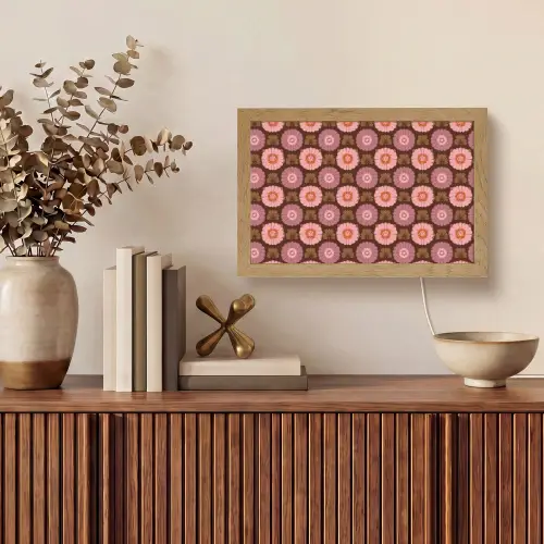 Retro - Madelief - Roze Light Box met kabel (Tafellamp) klein 924 -sfeer2