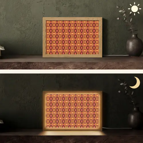 Retro - Disco - Hippie Light Box met kabel (Tafellamp) klein 924 -sfeer3