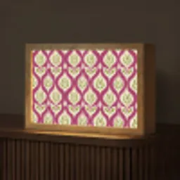 Retro - Floraal - Paars Light Box met kabel (Tafellamp) klein 924 -z3d_website
