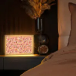 Retro - Bloemen - Patroon Light Box met kabel (Tafellamp) klein 924 -sfeer1