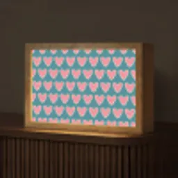 Retro - Hartjes - Patroon Light Box met kabel (Tafellamp) klein 924 -z3d_website
