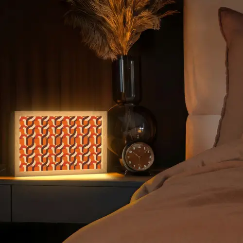 Retro - Modern - Kleurrijk Light Box met kabel (Tafellamp) klein 924 -sfeer1
