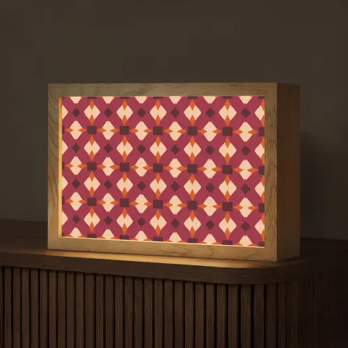 Retro - Patroon - Kleurrijk Light Box met kabel (Tafellamp) klein 924 -z3d_website