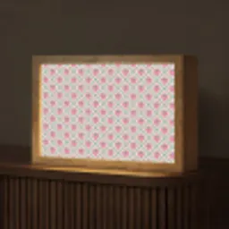 Retro - Ruit - Hartjes - Patroon Light Box met kabel (Tafellamp) klein 924 -z3d_website