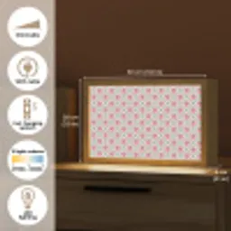 Retro - Ruit - Hartjes - Patroon Light Box met kabel (Tafellamp) klein 924 -USP_EN