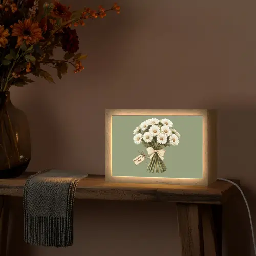 Lint - Boeket - Groen - Quote Light Box met kabel (Tafellamp) klein -sfeer4