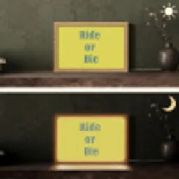 Ride or die - Geel - Blauw Light Box met kabel (Tafellamp) klein -sfeer3
