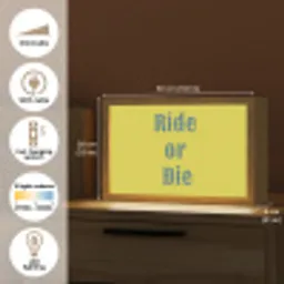 Ride or die - Geel - Blauw Light Box met kabel (Tafellamp) klein -USP_EN