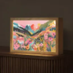 Rivier - Diepte - Bloemen Light Box met kabel (Tafellamp) klein -z3d_website