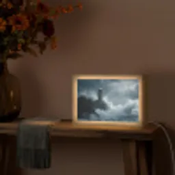 Rotsen - Vuurtoren - Golven - Klliffen Light Box met kabel (Tafellamp) klein -sfeer4