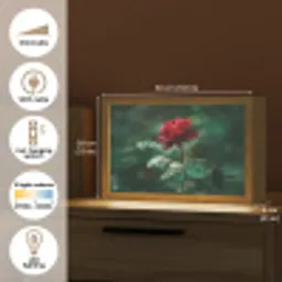 Roos - Bladeren - Dieprood Light Box met kabel (Tafellamp) klein -USP_EN