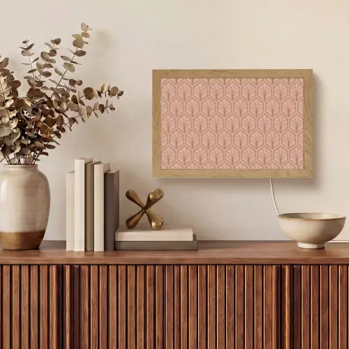 Zalmroze - Patroon - Geometrisch Light Box met kabel (Tafellamp) klein 924 -sfeer2