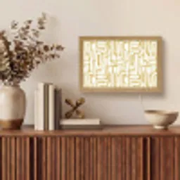 Zandkleur - Wit - Patroon Light Box met kabel (Tafellamp) klein 924 -sfeer2