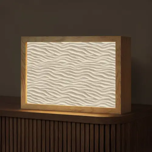 Zand - Golven - Beige Light Box met kabel (Tafellamp) klein 924 -z3d_website