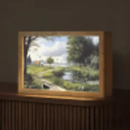 Zandpad - Groen landschap - Water Light Box met kabel (Tafellamp) klein -z3d_website