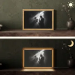Saxofonisten - Hoeden - Rook - Licht Light Box met kabel (Tafellamp) klein -sfeer3