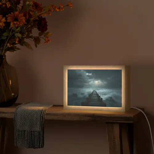 Steiger - Storm - Golven Light Box met kabel (Tafellamp) klein -sfeer4