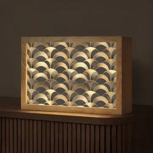 Schubben - Structuur - Goud Light Box met kabel (Tafellamp) klein 924 -z3d_website