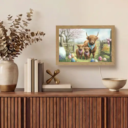 Schotsehooglanders - Paaseieren - Lente Light Box met kabel (Tafellamp) klein -sfeer2