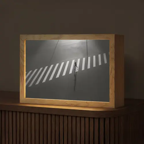 Zeebrapad - Hardloper - Zwart - Wit Light Box met kabel (Tafellamp) klein -z3d_website